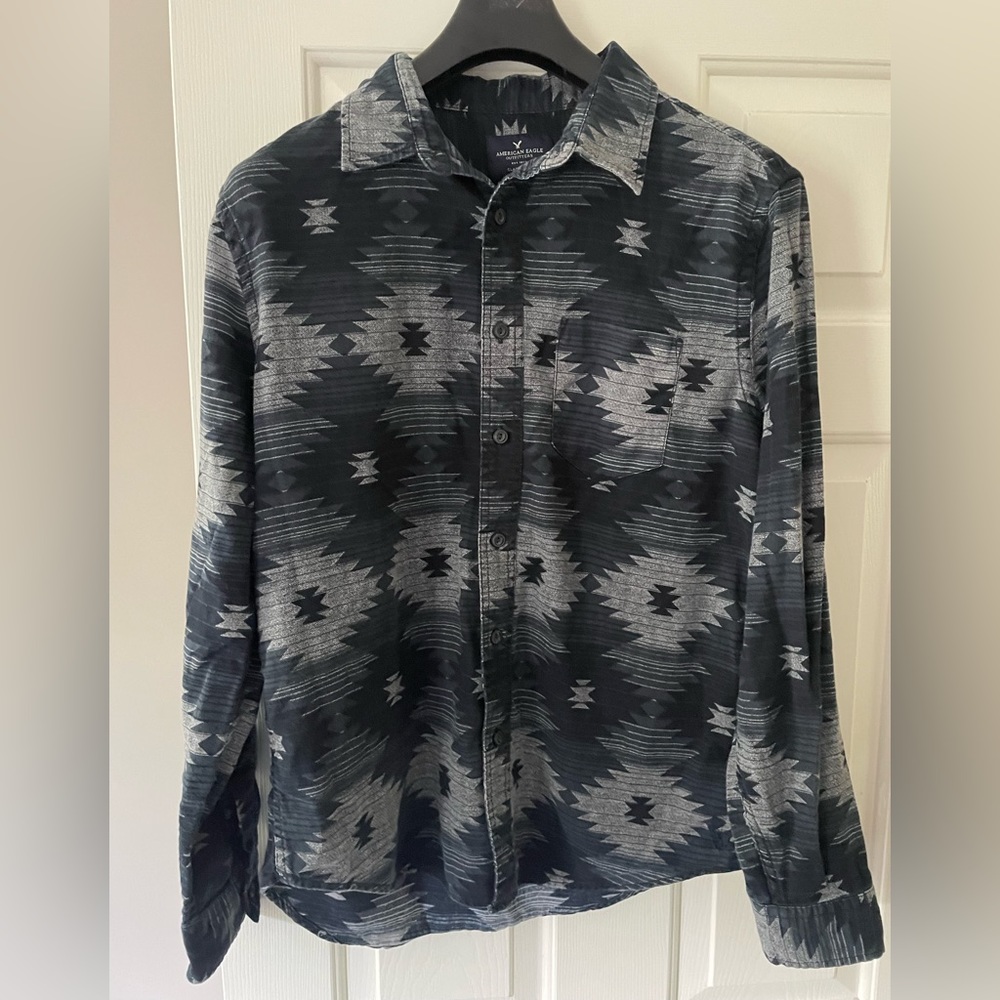 American Eagle tribal print button up